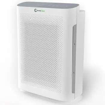Purifier for Home Allergies & Pets | 4-in-1 H13 True HEPA Filter/Ionizer/Carbon + UV Light | Portable Air Purifiers for Larg