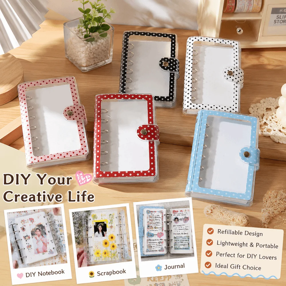 Multi-functional PVC A7 Binder Cover A7 Polka Dot Photocard Holder Album Shell Clear Loose-Leaf Notebook Cover Journal Making
Multi-functional PVC A7 Binder Cover A7 Polka Dot Photocard Holder Album Shell Clear Loose-Leaf Notebook Cover Journal Making