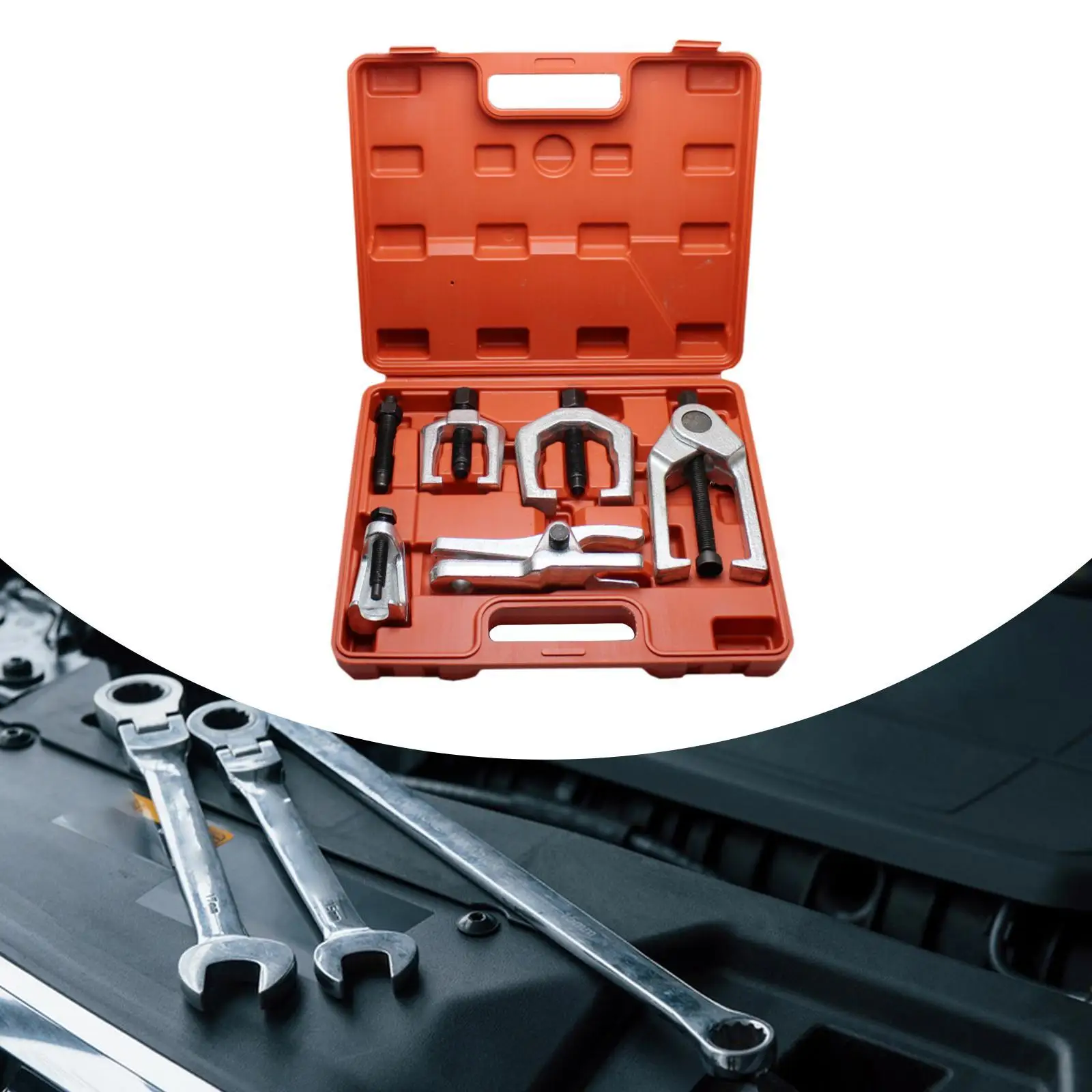 5Pcs Front End Service Tool Ball Joint Remover with Carry Case Heavy Duty Professional for Vehicle Maintenance Universal
5Pcs Front End Service Tool Ball Joint Remover with Carry Case Heavy Duty Professional for Vehicle Maintenance Universal