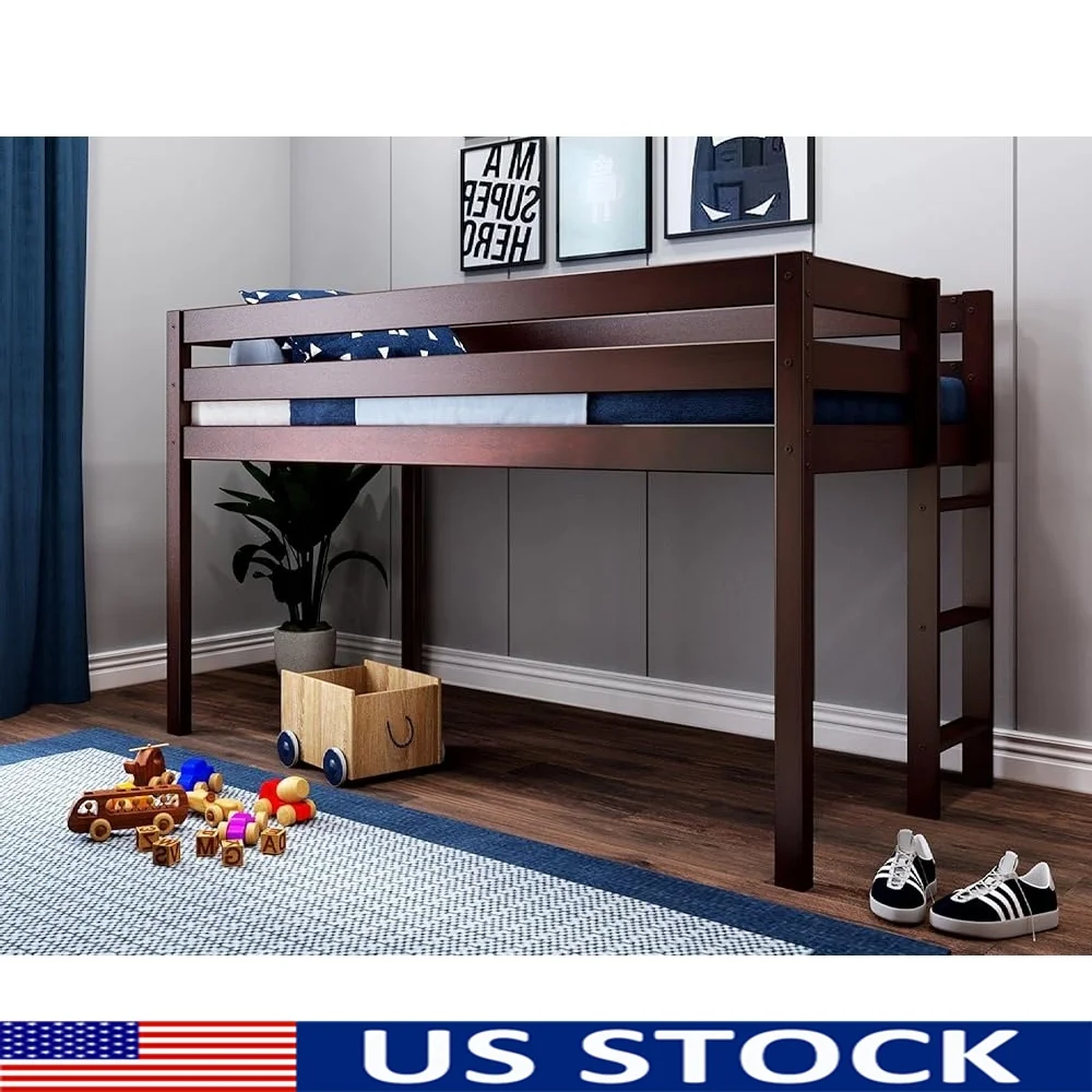Contemporary Twin Low Loft Bed with Ladder Slats Included Durable Solid Wood Space Saving Design Kids
Contemporary Twin Low Loft Bed with Ladder Slats Included Durable Solid Wood Space Saving Design Kids