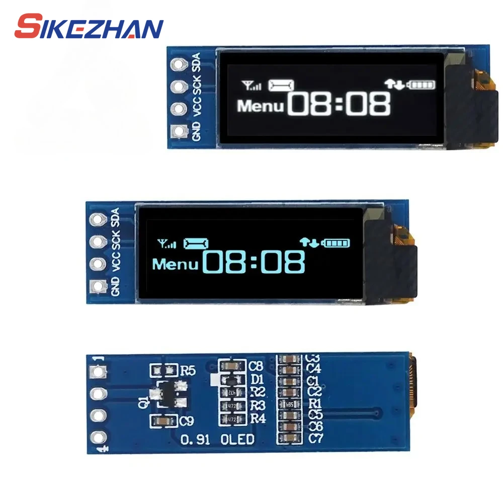 Модуль OLED-дисплея I2C 0,91-дюймовый модуль OLED-дисплея I2C SSD1306 Белый/СИНИЙ Драйвер экрана OLED I2C DC 3,3 В ~ 5 В для Arduino
Модуль OLED-дисплея I2C 0,91-дюймовый модуль OLED-дисплея I2C SSD1306 Белый/СИНИЙ Драйвер экрана OLED I2C DC 3,3 В ~ 5 В для Arduino