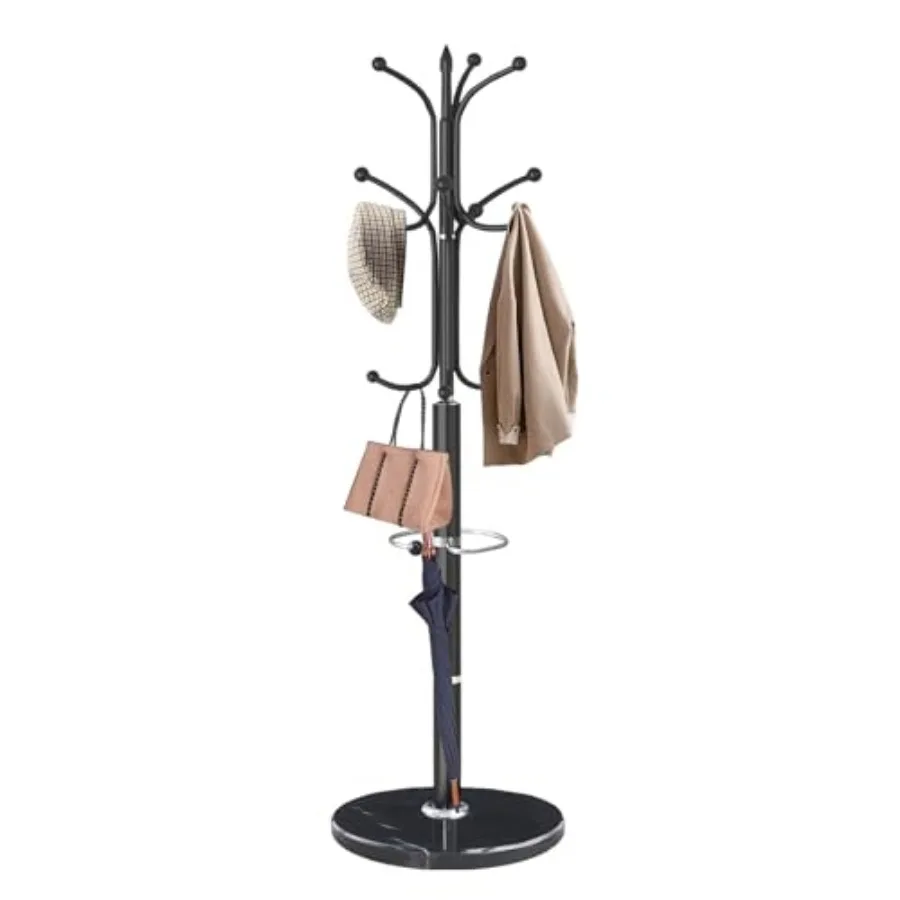 Modern Coat Rack Stand, Metal Freestanding Coat Rack with Natural Marble Base, Heavy-Duty Coat Racks with Umbrella Holder, Blac
Modern Coat Rack Stand, Metal Freestanding Coat Rack with Natural Marble Base, Heavy-Duty Coat Racks with Umbrella Holder, Blac