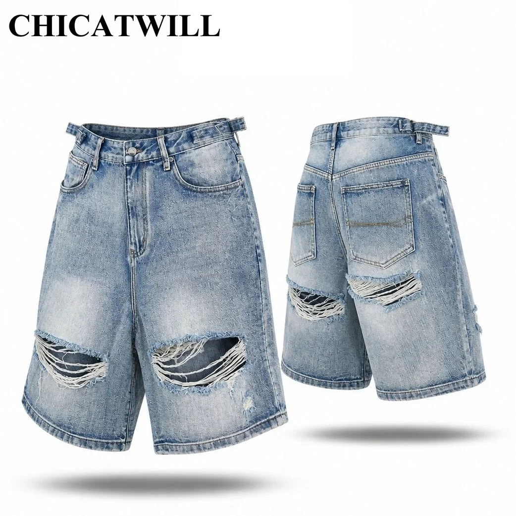 CHIC Beggar Distressed Destroyed Holes Denim Jeans for Women BF Casual Loose Wide Leg Denim Shorts Men Retro Washed Half Pants
CHIC Beggar Distressed Destroyed Holes Denim Jeans for Women BF Casual Loose Wide Leg Denim Shorts Men Retro Washed Half Pants