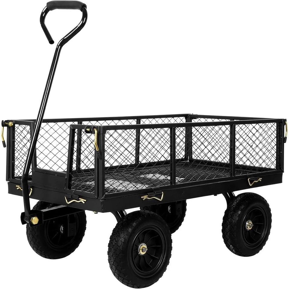 Садовая тележка повышенной прочности на 400 фунтов с 10-дюймовыми резиновыми шинами, вращающейся ручкой и съемными бортиками, объем 4 куб. фута
Садовая тележка повышенной прочности на 400 фунтов с 10-дюймовыми резиновыми шинами, вращающейся ручкой и съемными бортиками, объем 4 куб. фута