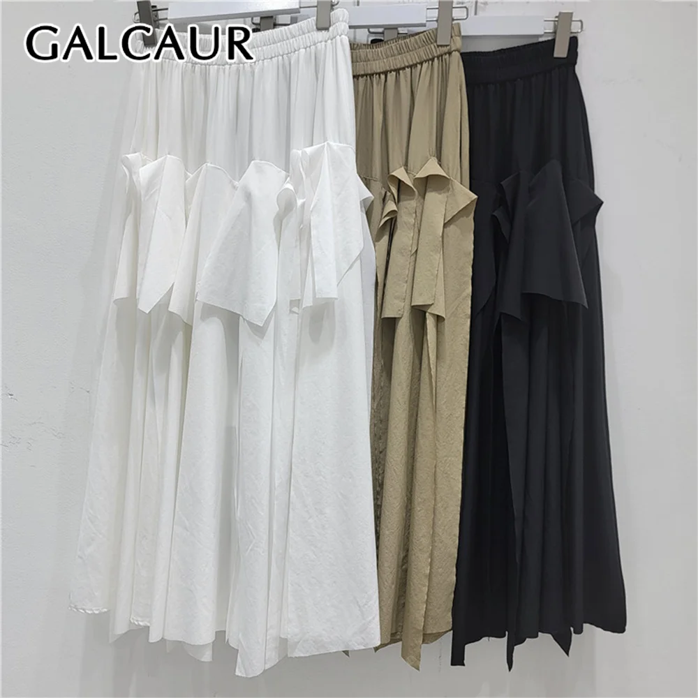 GALCAUR Solid Loose Spliced Folds A Line Skirt for Women Patchwork Elastic Waist Elehamt Skirts Female Fashion New Style 2026
GALCAUR Solid Loose Spliced Folds A Line Skirt for Women Patchwork Elastic Waist Elehamt Skirts Female Fashion New Style 2026