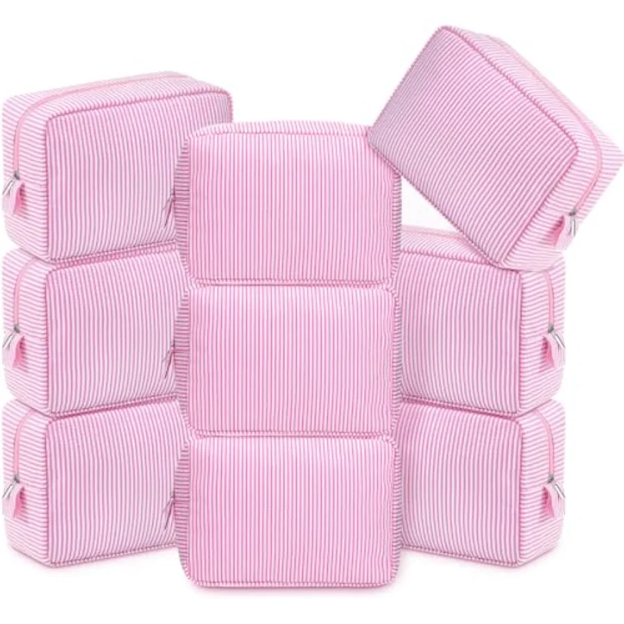 Seersucker Cosmetic Bag Bulk Striped Makeup Bag for Women Aesthetic Cute Travel Toiletry Organizer Preppy Storage Pouch for Wed
Seersucker Cosmetic Bag Bulk Striped Makeup Bag for Women Aesthetic Cute Travel Toiletry Organizer Preppy Storage Pouch for Wed