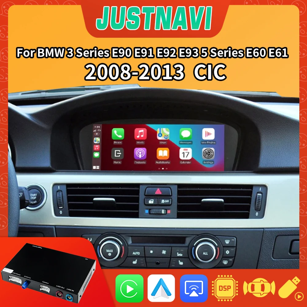JUSTNAVI Автомобильный мультимедийный беспроводной CarPlay Android авто для BMW 3 серии E90 E91 E92 E93 5 серии E60 E61 2008-2013 модифицированный бокс
JUSTNAVI Автомобильный мультимедийный беспроводной CarPlay Android авто для BMW 3 серии E90 E91 E92 E93 5 серии E60 E61 2008-2013 модифицированный бокс