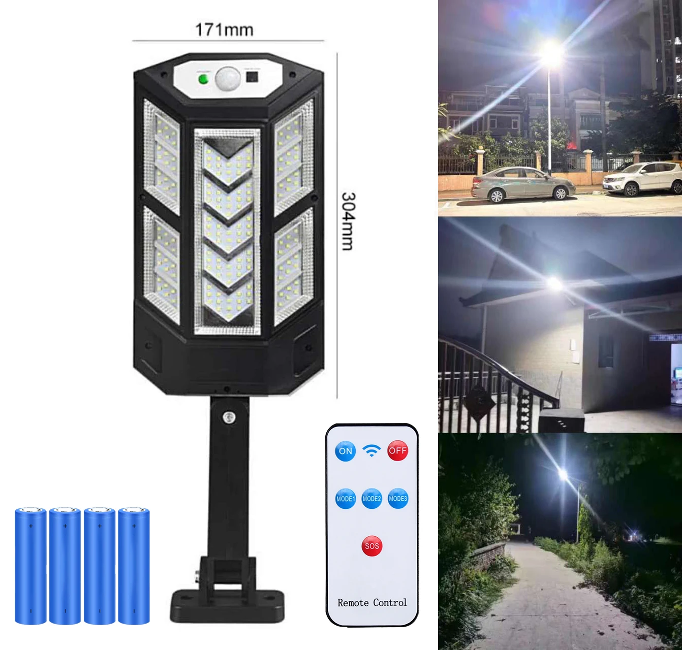 New Sensor Street LED Lamp 3 Modes Outdoor Solar light Waterproof Solar Lamps for Garden Patio Remote Control Sunlight Lights
New Sensor Street LED Lamp 3 Modes Outdoor Solar light Waterproof Solar Lamps for Garden Patio Remote Control Sunlight Lights