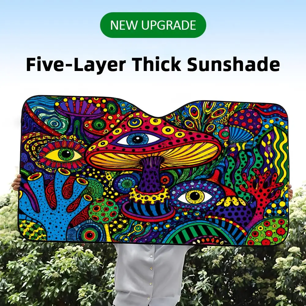 Psychedelic Shrooms Mushroom Sun Visor Five-Layer Aluminum Foil Car Sunshades Windshield UV Protector & Heat Shield Front Window
Psychedelic Shrooms Mushroom Sun Visor Five-Layer Aluminum Foil Car Sunshades Windshield UV Protector & Heat Shield Front Window
