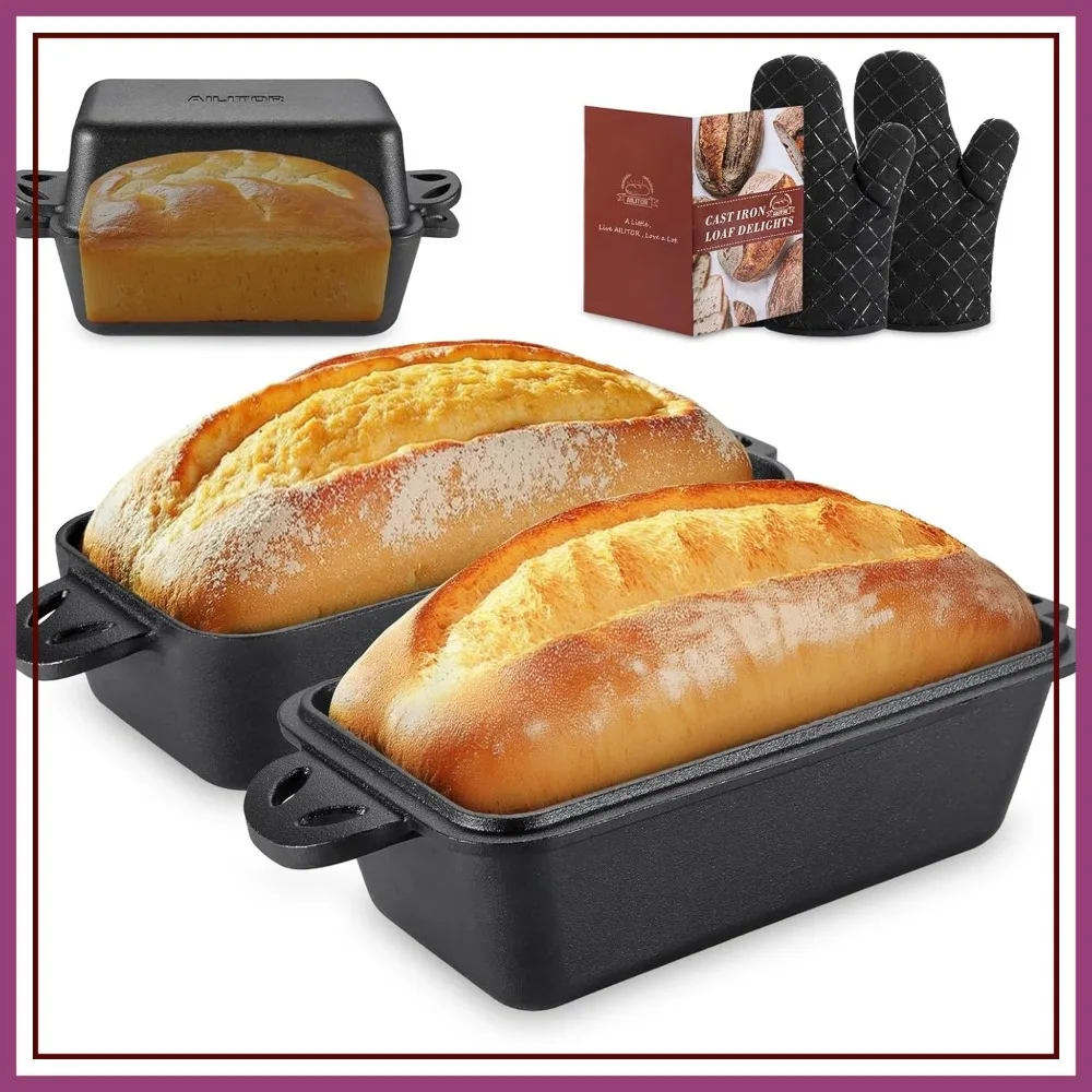 Cast Iron Loaf Pan with Lid 9x5 Inch - Bread Baking Pans for Homemade Bread, 2 Piece Set
Cast Iron Loaf Pan with Lid 9x5 Inch - Bread Baking Pans for Homemade Bread, 2 Piece Set