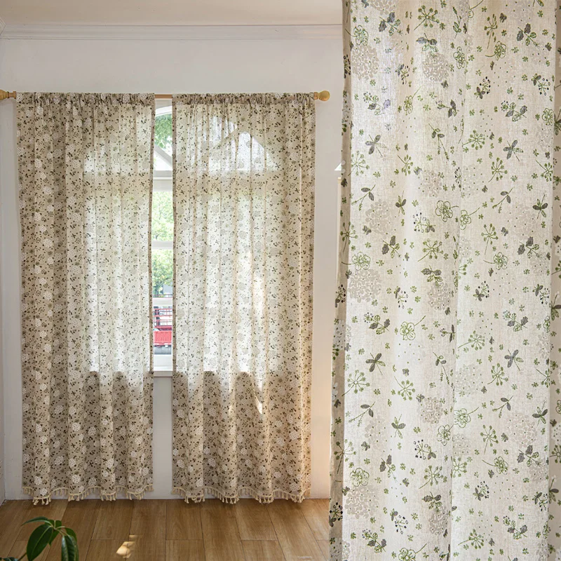 Floral Farmhouse Curtains Semi-Blackout Drapes Cotton Linen Boho Window Curtains with Tassels Rod Pocket for Bedroom Living Room
Floral Farmhouse Curtains Semi-Blackout Drapes Cotton Linen Boho Window Curtains with Tassels Rod Pocket for Bedroom Living Room