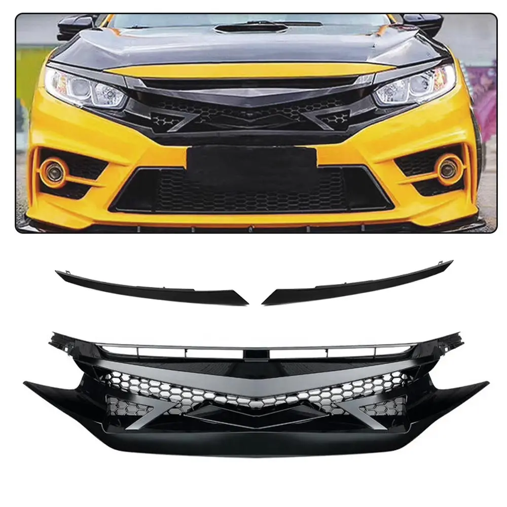Compatible with Honda Civic 10Th Gen 2016 2017 2018 Glossy Jdm Battle Style Mesh Badgeless Front Hood Grill Grille + Eye Lid
Compatible with Honda Civic 10Th Gen 2016 2017 2018 Glossy Jdm Battle Style Mesh Badgeless Front Hood Grill Grille + Eye Lid