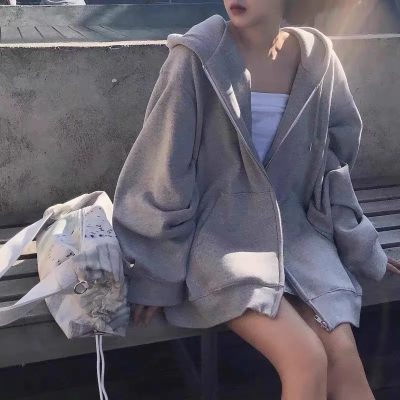 Laid-back Style Zipper Open Cardigan Sweatshirt Outerwear Women's Loose plus Size Windbreaker Casual Original Design Polyeste...
Laid-back Style Zipper Open Cardigan Sweatshirt Outerwear Women's Loose plus Size Windbreaker Casual Original Design Polyeste...