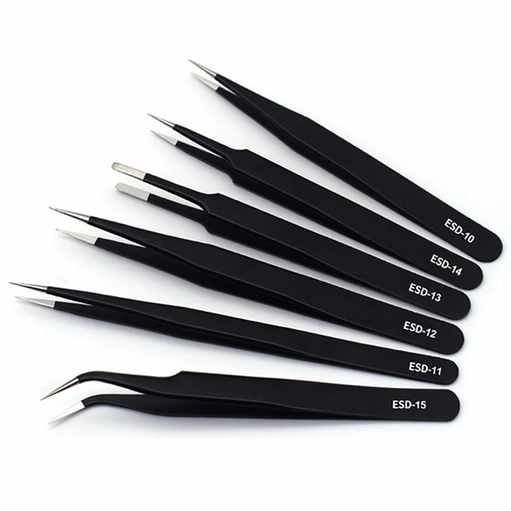 Anti-Static Stainless Steel Tweezers Precision Maintenance Industrial Repair Curved Tool Home Working Model Making Hand Tool
Anti-Static Stainless Steel Tweezers Precision Maintenance Industrial Repair Curved Tool Home Working Model Making Hand Tool