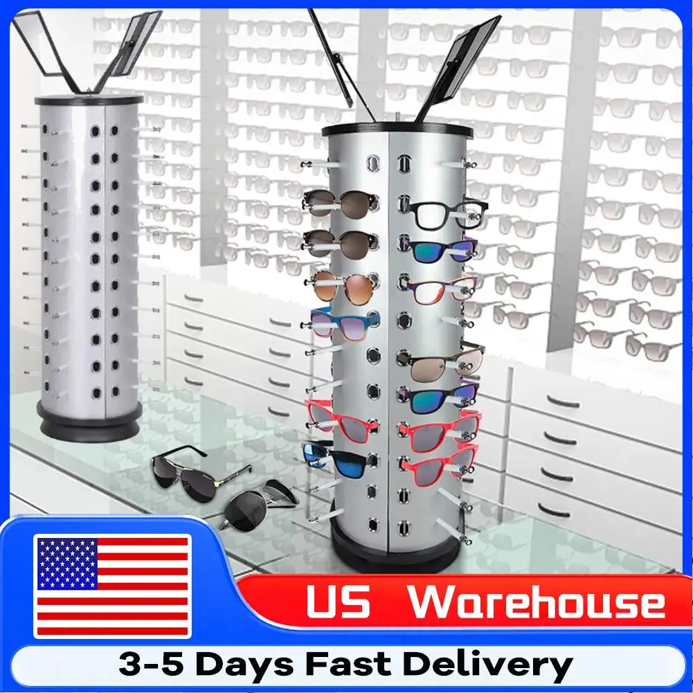 360 Rotating 44 Pairs Sunglasses Eyewear Holder with Mirror Eyewear Collection Sunglasses Carousel Rack Sunglasses Display Stand
360 Rotating 44 Pairs Sunglasses Eyewear Holder with Mirror Eyewear Collection Sunglasses Carousel Rack Sunglasses Display Stand