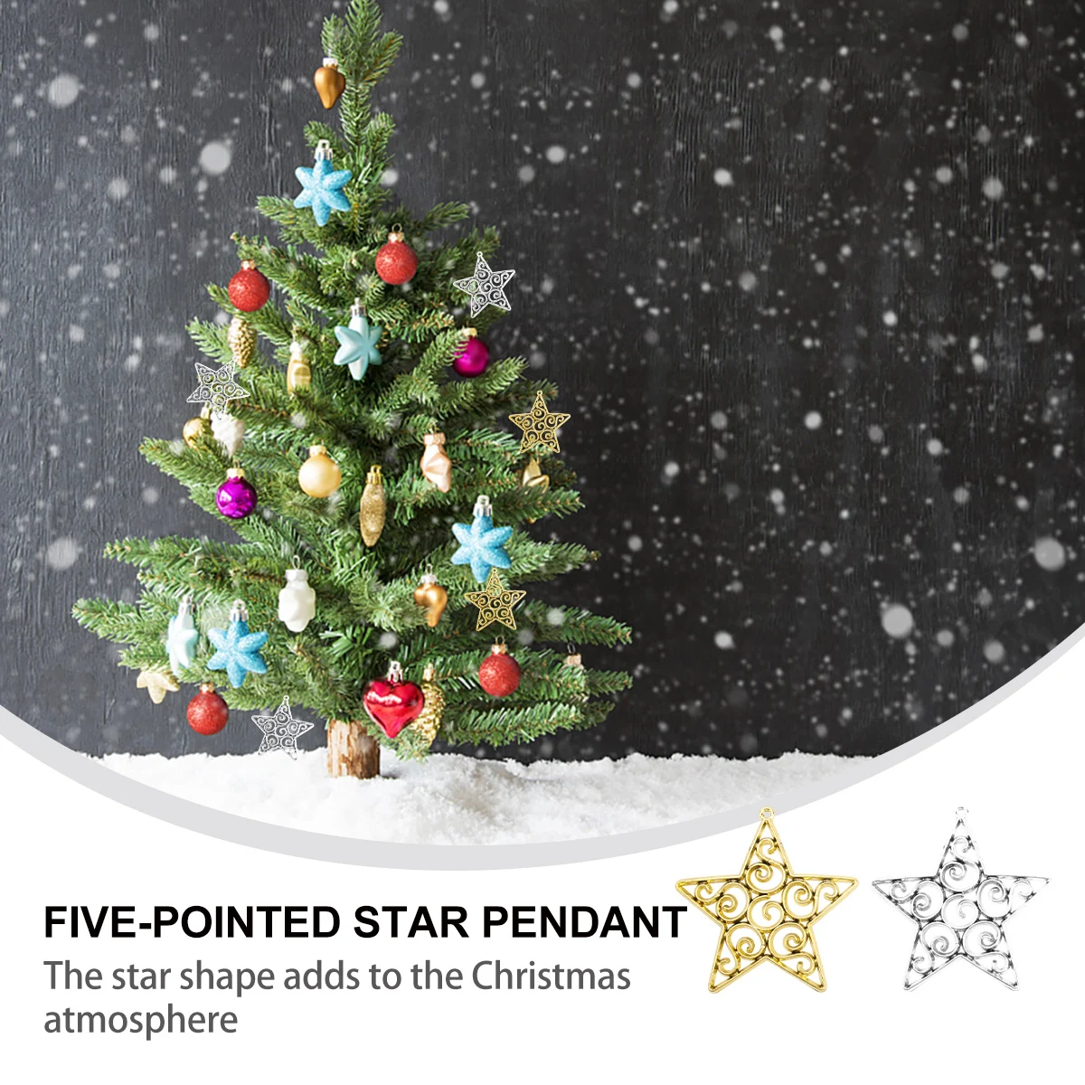 50Pcs Five- Pendant Golden Silver Xmas Hanging Ornaments Creative Decorative Photo Props Balcony Christmas Pendant
50Pcs Five- Pendant Golden Silver Xmas Hanging Ornaments Creative Decorative Photo Props Balcony Christmas Pendant