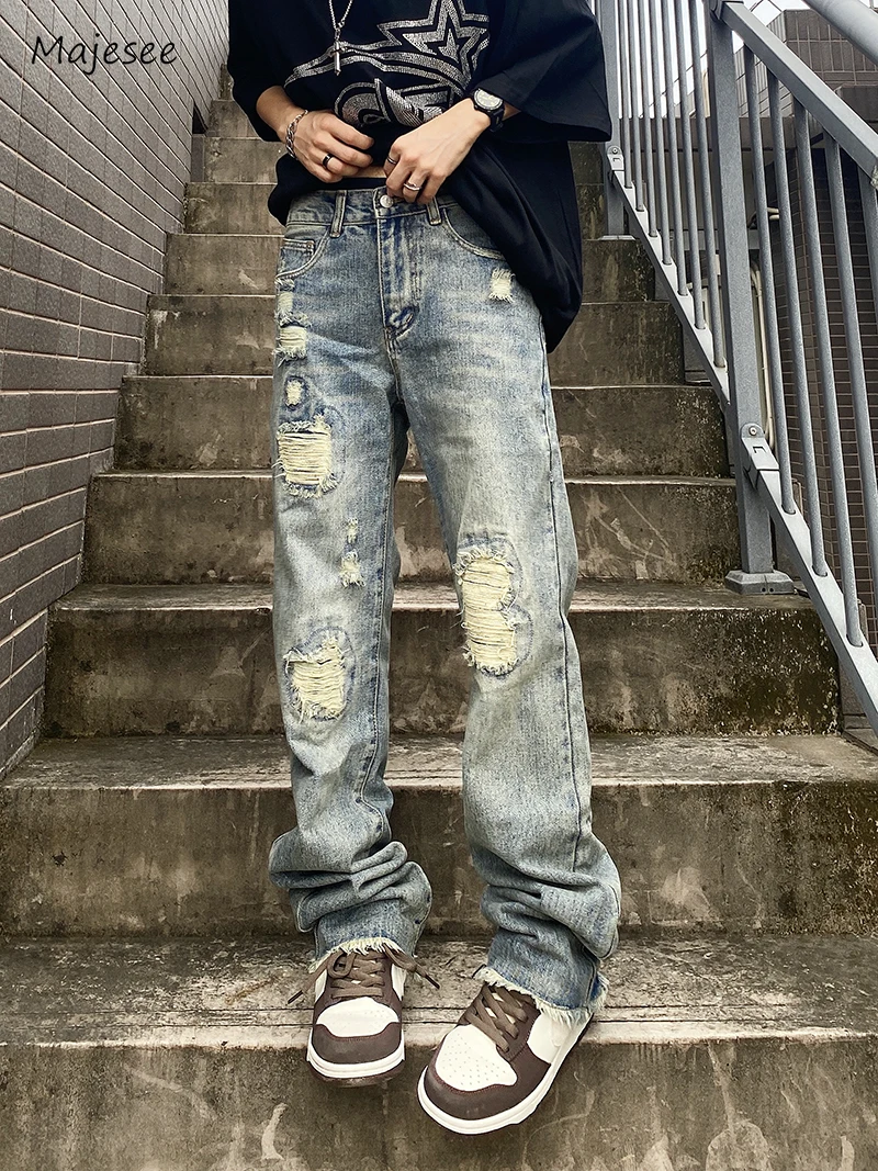 High Street Jeans Men Harajuku Chic Summer All-match Slim Cozy Basic Gothic Males Trousers Retro Ripped American Style Daily New
High Street Jeans Men Harajuku Chic Summer All-match Slim Cozy Basic Gothic Males Trousers Retro Ripped American Style Daily New