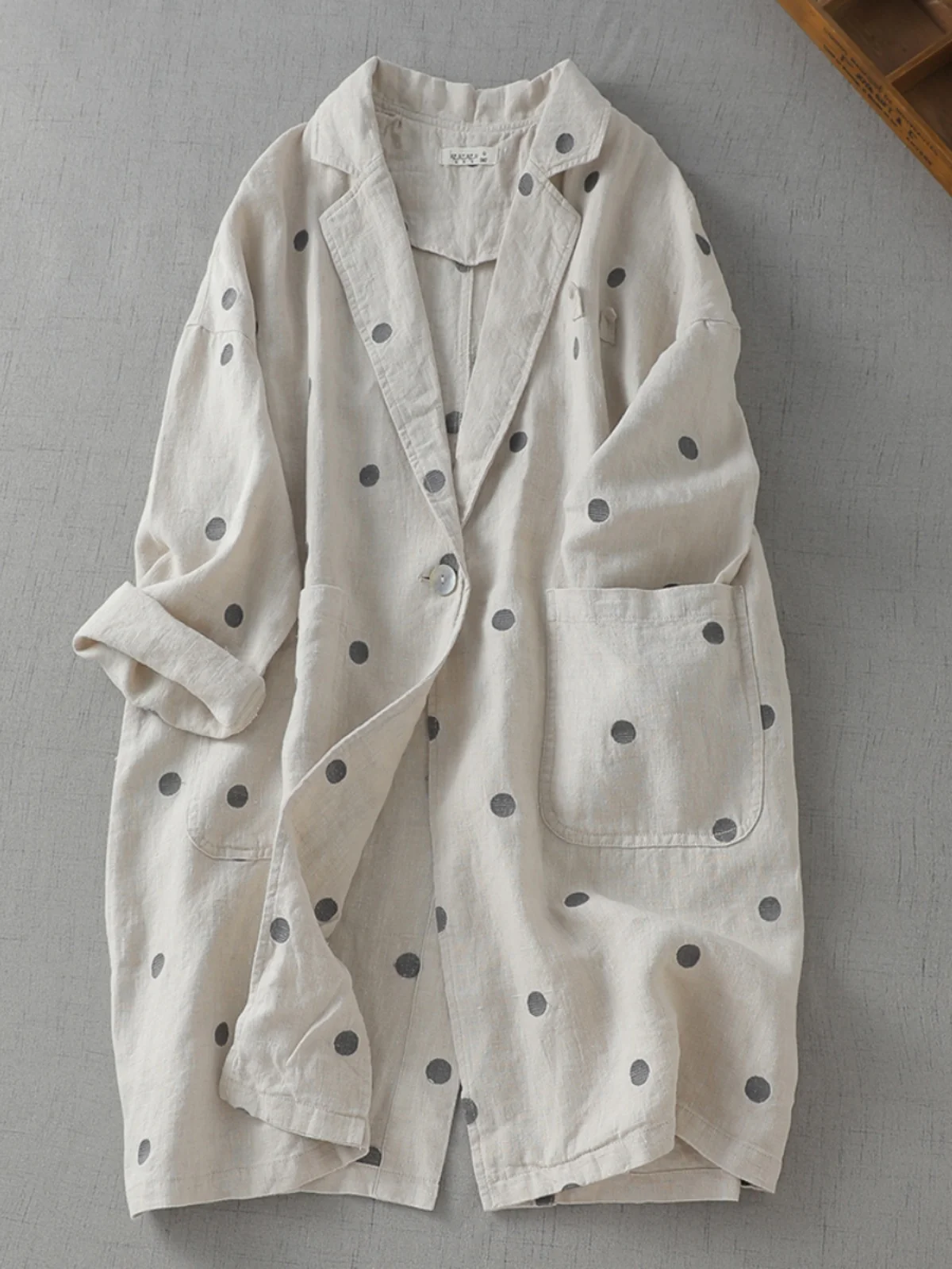 Loose Fit Long Sve Embroidered Linen Suit Jaet Women's Spring Autumn Casual Versatile Open Cardigan Outerwear
Loose Fit Long Sve Embroidered Linen Suit Jaet Women's Spring Autumn Casual Versatile Open Cardigan Outerwear