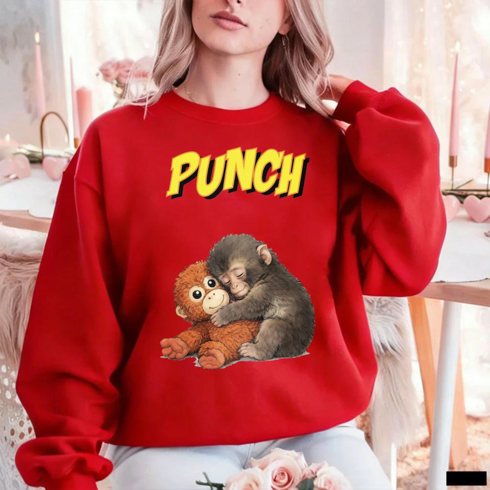 Игривый ретро-свитшот с плюшевой обезьянкой «PUNCH» для комфортного сна, модный повседневный уличный стиль, топы на каждый день, пуловеры, парные худи
Игривый ретро-свитшот с плюшевой обезьянкой «PUNCH» для комфортного сна, модный повседневный уличный стиль, топы на каждый день, пуловеры, парные худи