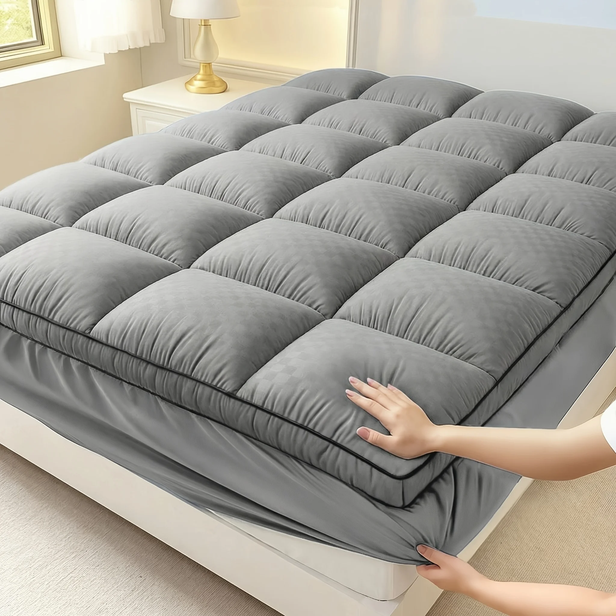 Fitted Mattress Protector, Non-slip And Comfortable, Cozy Bedroom Bedding Accessory, Machine Washable. Top Stretches Up to 8-21 Inches, Deep Pocket Cooling Design.
Fitted Mattress Protector, Non-slip And Comfortable, Cozy Bedroom Bedding Accessory, Machine Washable. Top Stretches Up to 8-21 Inches, Deep Pocket Cooling Design.