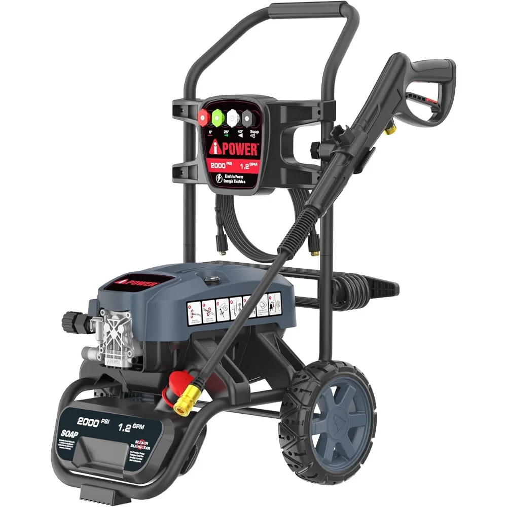 A-iPower APW2000E Электрическая мойка высокого давления, 2000 фунтов на квадратный дюйм и 1,2 галлонов в минуту, совместимость с CETL, встроенный бак для мыла, 5 насадок для быстрого подключения, пружины
A-iPower APW2000E Электрическая мойка высокого давления, 2000 фунтов на квадратный дюйм и 1,2 галлонов в минуту, совместимость с CETL, встроенный бак для мыла, 5 насадок для быстрого подключения, пружины