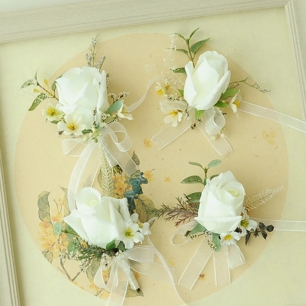 Men Boutonniere and Woman Wrist Corsage for Wedding Bride Boutonniere Marriage Accessories Wedding Decoration Flower for Bride
Men Boutonniere and Woman Wrist Corsage for Wedding Bride Boutonniere Marriage Accessories Wedding Decoration Flower for Bride
