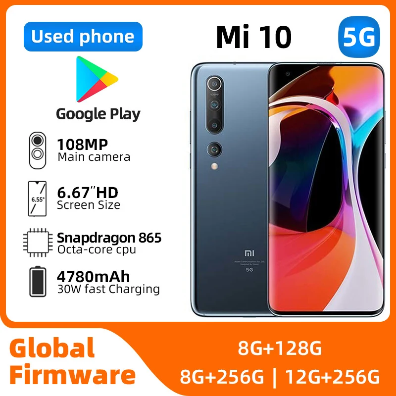 Xiaomi 10 Android 5G Unlocked 6.67 inch 12GB RAM 256GB ROM All Colours in Good Condition Original used phone
Xiaomi 10 Android 5G Unlocked 6.67 inch 12GB RAM 256GB ROM All Colours in Good Condition Original used phone