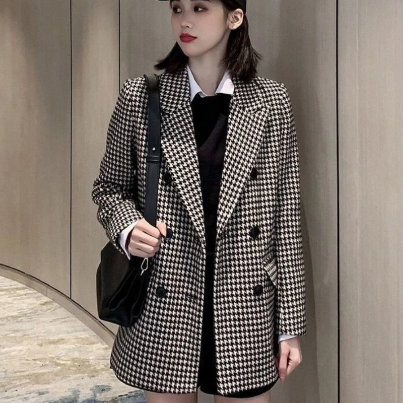 New Fall Winter Women's Houndstooth Blazer Coat Cotton Padded Thickened Mid Length Petite Woolen Daily Work Commute Chic Trench
New Fall Winter Women's Houndstooth Blazer Coat Cotton Padded Thickened Mid Length Petite Woolen Daily Work Commute Chic Trench