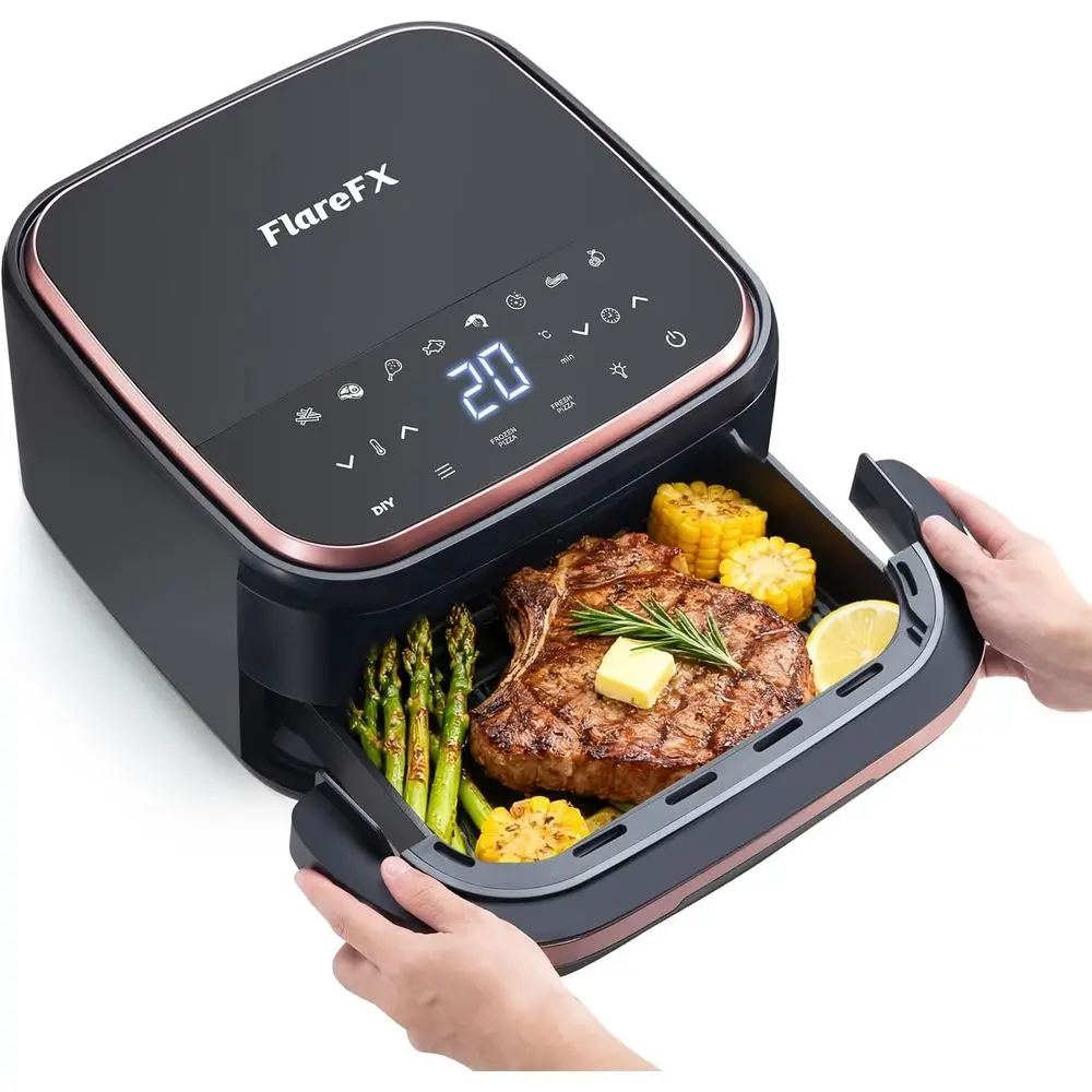11-Preset Air Fryer Oven with Dual Heating, 360° Airflow, Viewing Window, Touch Controls, Nonstick Basket for Baking, Roasting,
11-Preset Air Fryer Oven with Dual Heating, 360° Airflow, Viewing Window, Touch Controls, Nonstick Basket for Baking, Roasting,