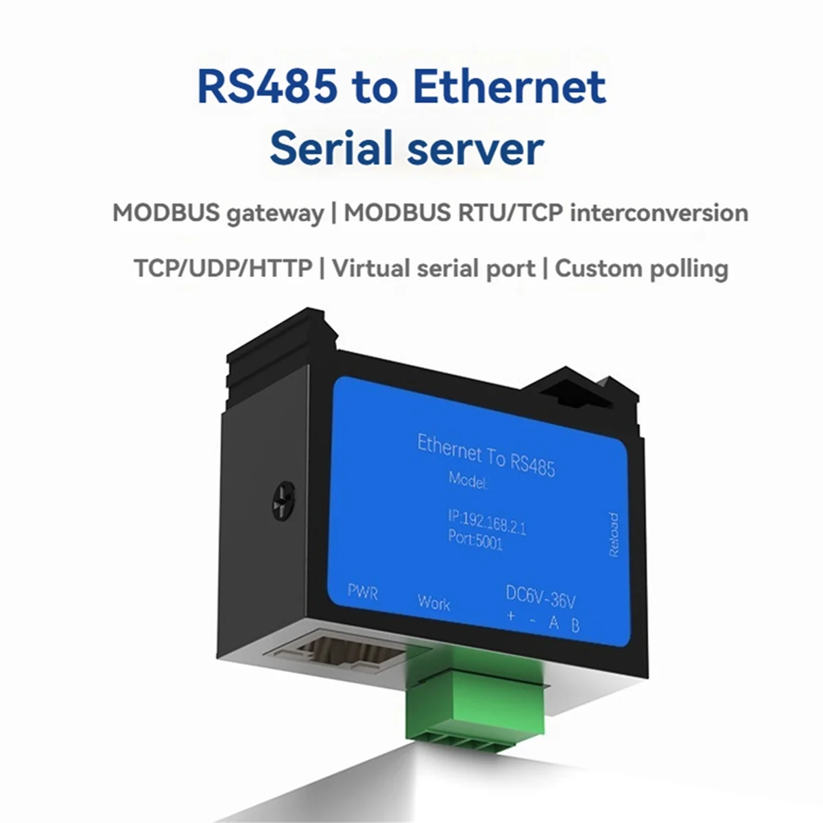 RS485 to Ethernet Serial Port Server Modbus TCP/IP 600bps-921600bps Industrial IoT Communication Server
RS485 to Ethernet Serial Port Server Modbus TCP/IP 600bps-921600bps Industrial IoT Communication Server
