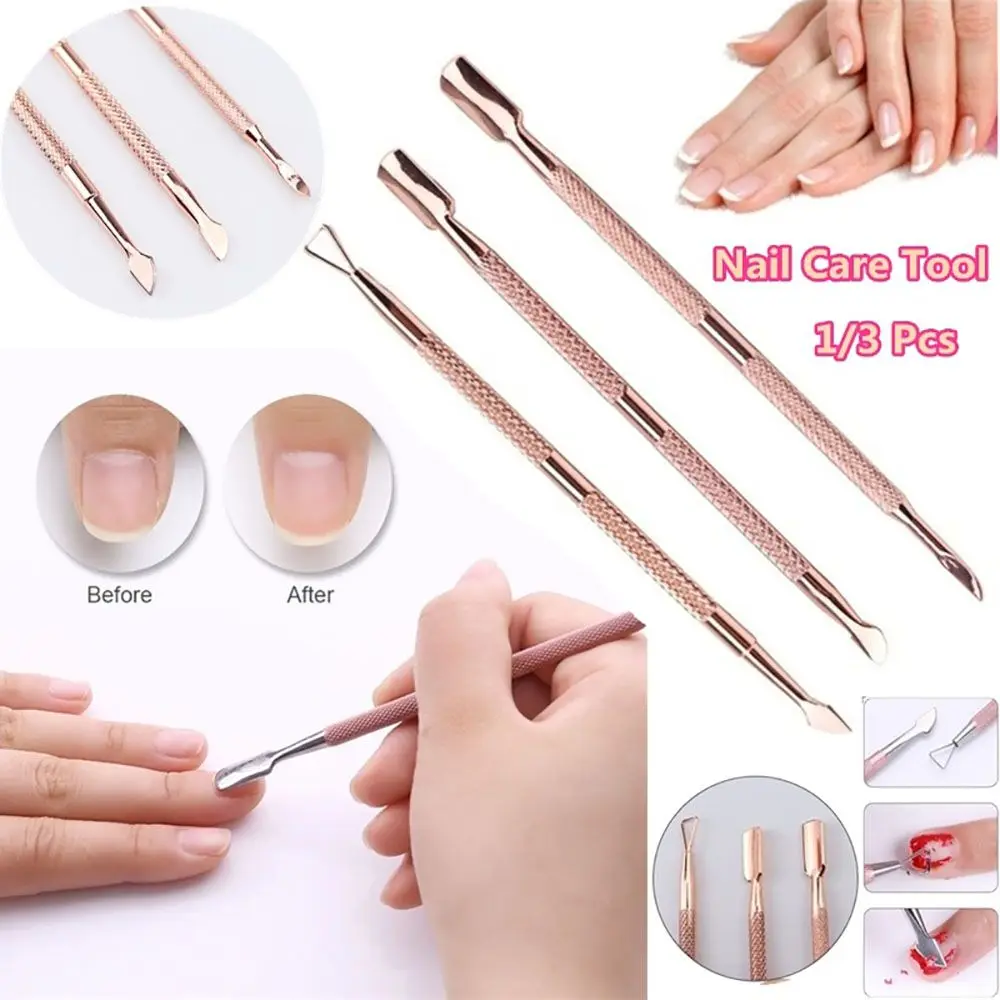 1/3Pcs Durable Stainless Steel Cuticle Remover Flash Rose Gold Nail Cuticle Pusher Dual-ended Nail Care Tool
1/3Pcs Durable Stainless Steel Cuticle Remover Flash Rose Gold Nail Cuticle Pusher Dual-ended Nail Care Tool