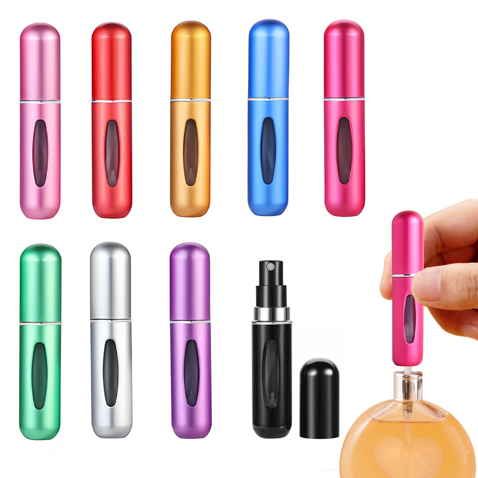 Portable Refillable Mini Perfume Atomizer Bottle, Aluminum Spray Bottle, Empty Leakproof Scent Pump Case for Travel Daily Use
Portable Refillable Mini Perfume Atomizer Bottle, Aluminum Spray Bottle, Empty Leakproof Scent Pump Case for Travel Daily Use