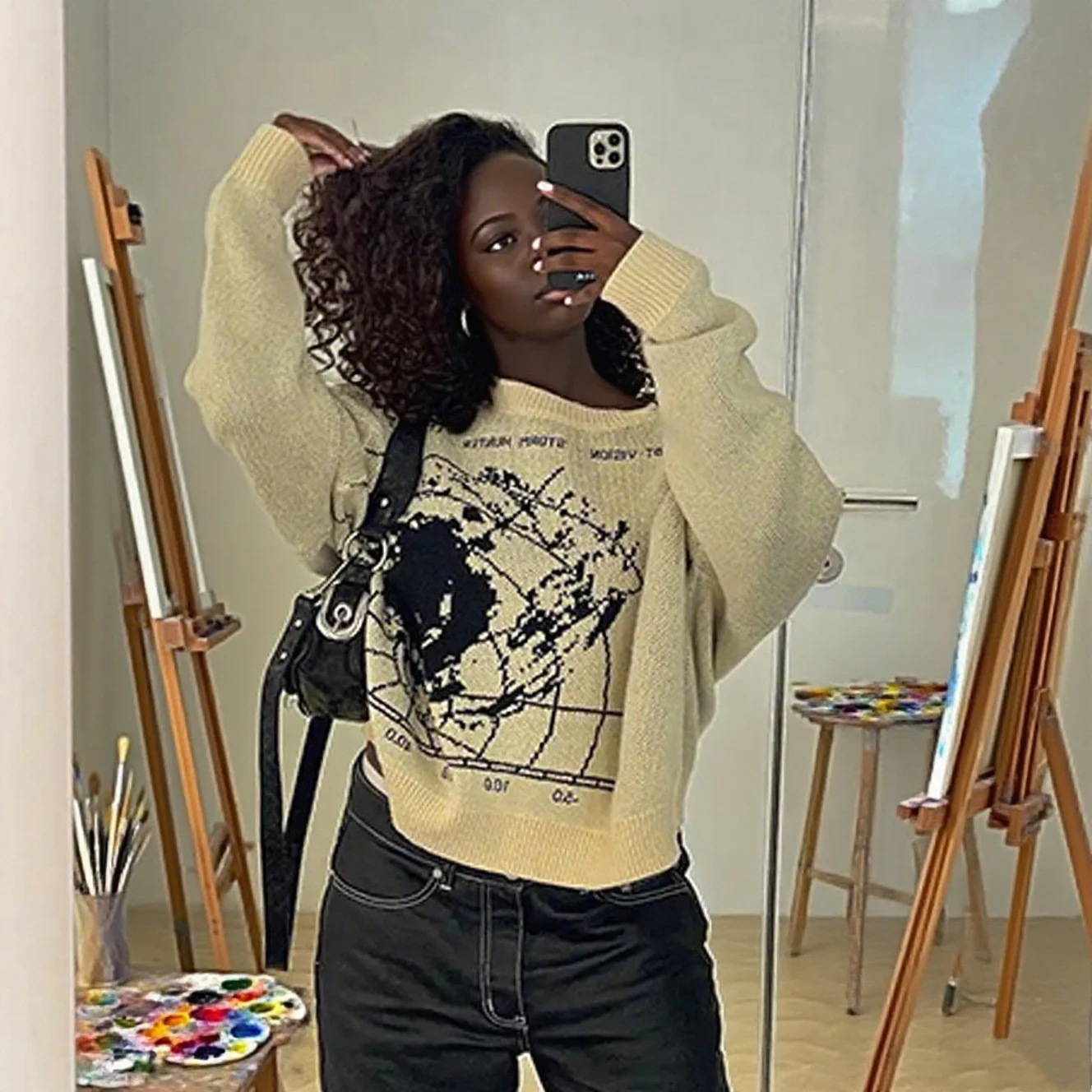 Retro Aesthetics Gothic Pullover Knitted Sweater Harajuku Cotton Streetwear Y2K Warm Loose Knitwear for Men And Women
Retro Aesthetics Gothic Pullover Knitted Sweater Harajuku Cotton Streetwear Y2K Warm Loose Knitwear for Men And Women