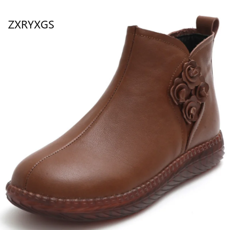 ZXRYXGS/Новые модные ботинки из воловьей кожи с цветами, женские нескользящие ботинки на мягкой подошве на плоской подошве, 2025 г., большие размеры, маленькие размеры, осенне-зимние ботинки 
ZXRYXGS/Новые модные ботинки из воловьей кожи с цветами, женские нескользящие ботинки на мягкой подошве на плоской подошве, 2025 г., большие размеры, маленькие размеры, осенне-зимние ботинки