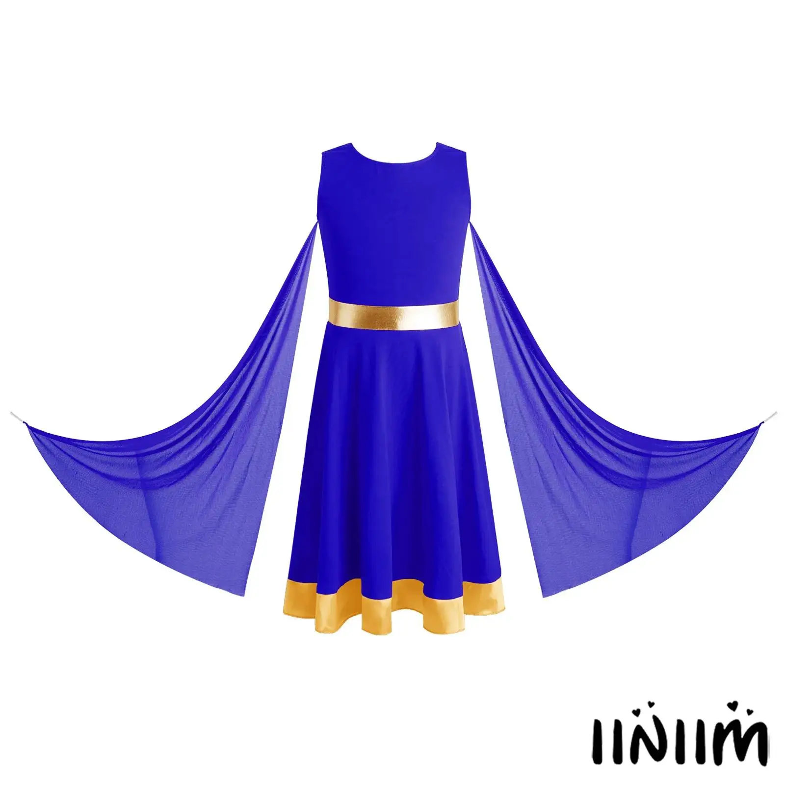 Kids Liturgical Dance Dress Girls Metallic Waist Back Invisible Zipper Dresses with Flowing Mesh Drapes Church Worship Costume
Kids Liturgical Dance Dress Girls Metallic Waist Back Invisible Zipper Dresses with Flowing Mesh Drapes Church Worship Costume