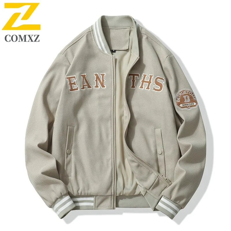 COMXZ 2025 Мужская куртка с бейсбольным воротником, осенняя мода, свободное пальто большого размера, модная универсальная верхняя одежда, уличный стиль
COMXZ 2025 Мужская куртка с бейсбольным воротником, осенняя мода, свободное пальто большого размера, модная универсальная верхняя одежда, уличный стиль