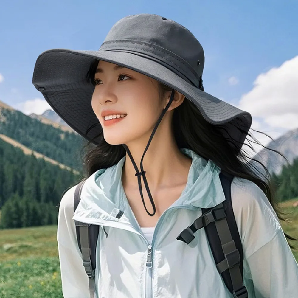 Fashion Quick-dry Hiking Fisherman Hat Big Brim UV Protection Drawstring Sun Hat Sunscreen Sunshade Men Bucket Cap Outdoor
Fashion Quick-dry Hiking Fisherman Hat Big Brim UV Protection Drawstring Sun Hat Sunscreen Sunshade Men Bucket Cap Outdoor