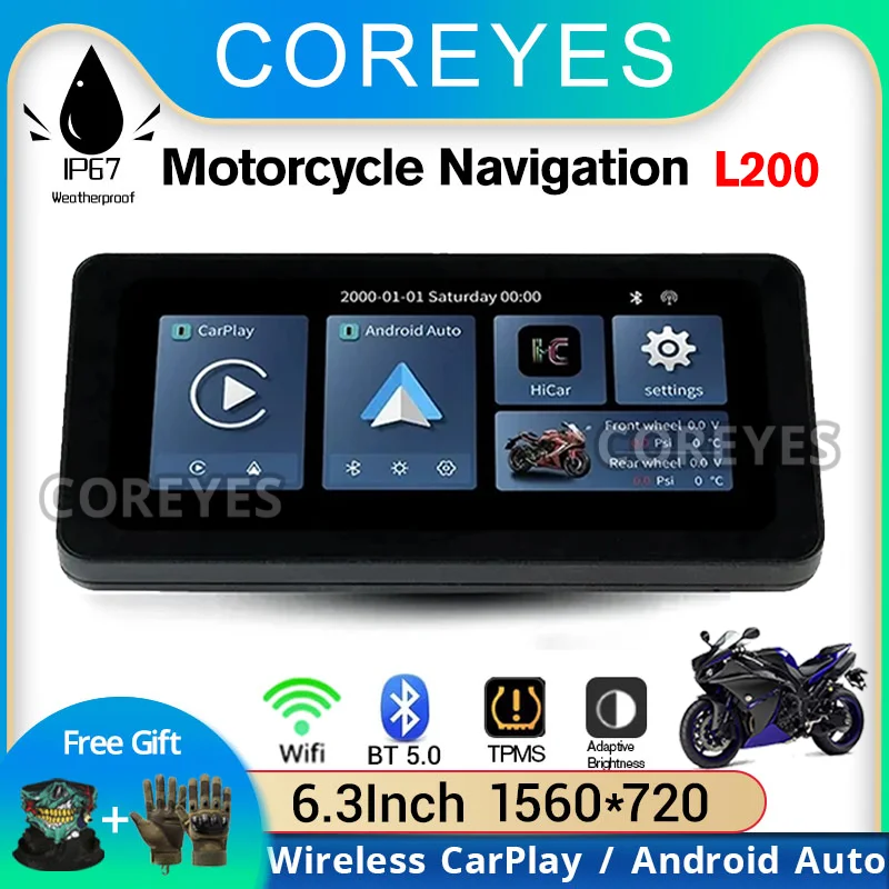 COREYES L200 GPS for Motorcycle Screen Carplay Moto Navigation Waterproof Screen Portable Motorcycle Monitor Android Auto
COREYES L200 GPS for Motorcycle Screen Carplay Moto Navigation Waterproof Screen Portable Motorcycle Monitor Android Auto