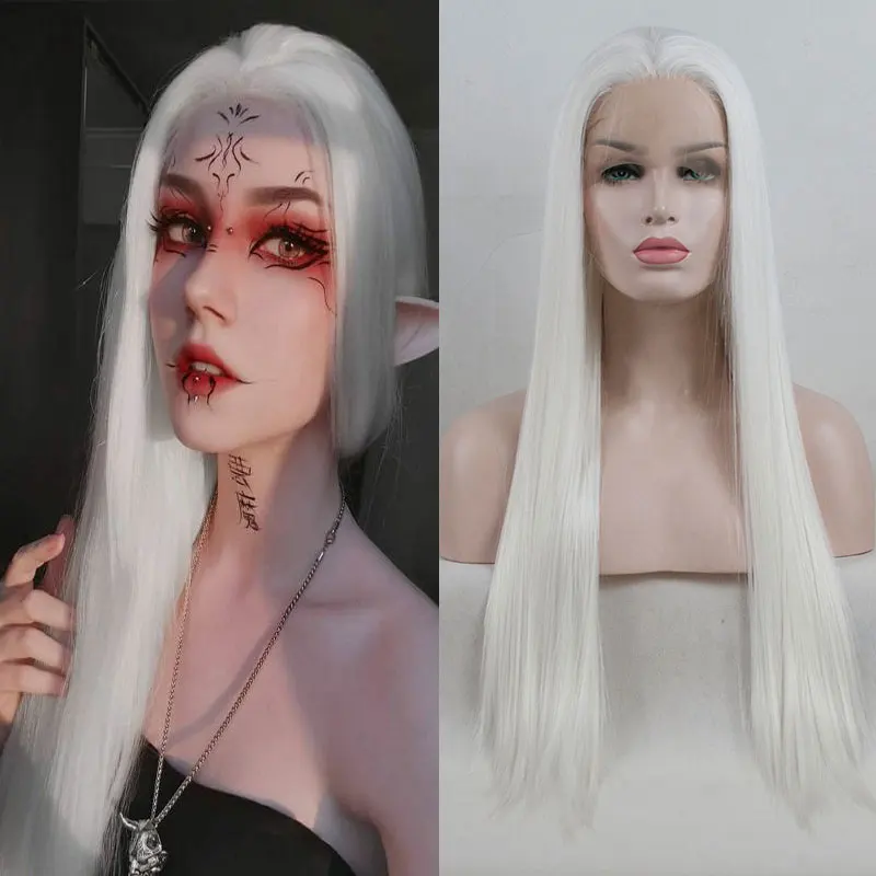 Pure White Straight Synthetic 13x4 Lace Front Wigs High Quality Heat Resistant Fiber Hair Natural Hairline For Women Cosplay
Pure White Straight Synthetic 13x4 Lace Front Wigs High Quality Heat Resistant Fiber Hair Natural Hairline For Women Cosplay