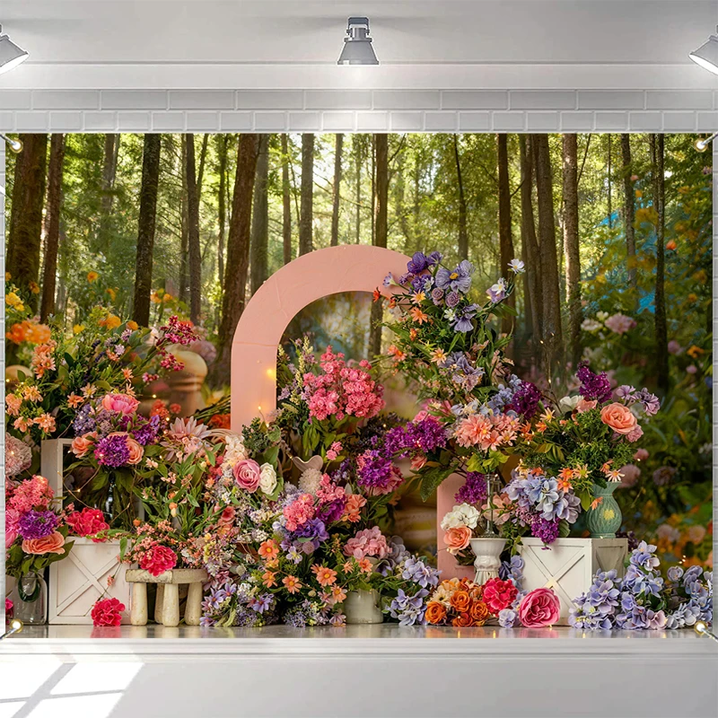 LS Photography Background Spring Forest Colorful Floral Decorations Cake Smash Baby Shower Kids Portrait Photo Backdrop Studio
LS Photography Background Spring Forest Colorful Floral Decorations Cake Smash Baby Shower Kids Portrait Photo Backdrop Studio