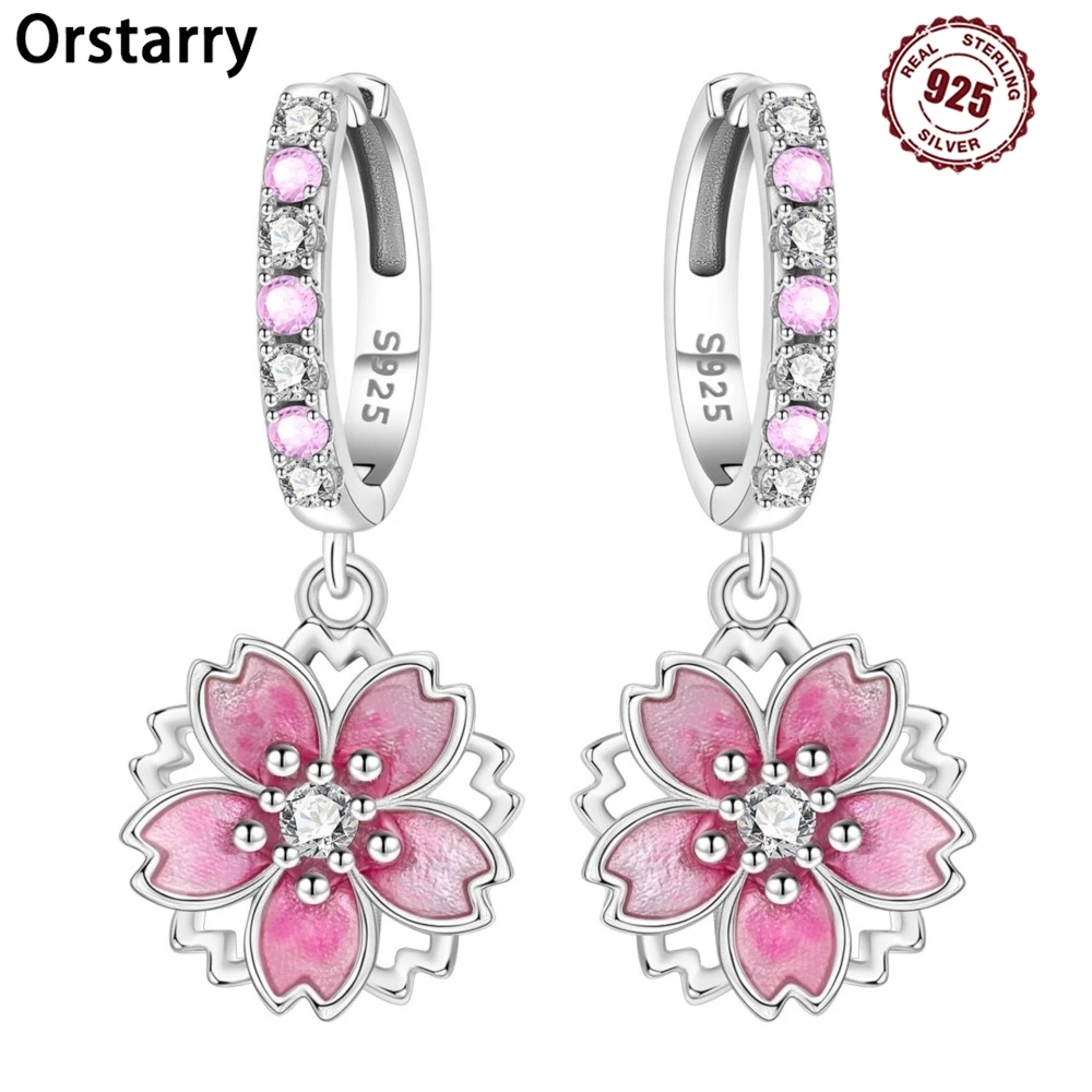 Orstarry 925 Sterling Silver Pink Cherry Blossom Flower Earrings Original Jewelry Drop Earrings Jewelry Party Anniversary Gifts
Orstarry 925 Sterling Silver Pink Cherry Blossom Flower Earrings Original Jewelry Drop Earrings Jewelry Party Anniversary Gifts