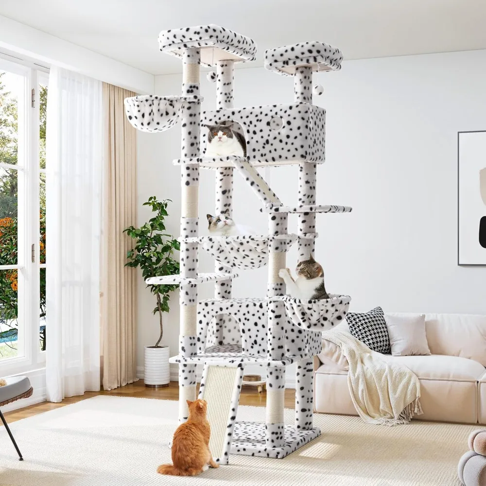 81 Inches Tall Cat Tree/Multi-Level Large Climbing Tree House and Towers for Big Feline/Condo and Hammock/Scratching
81 Inches Tall Cat Tree/Multi-Level Large Climbing Tree House and Towers for Big Feline/Condo and Hammock/Scratching
