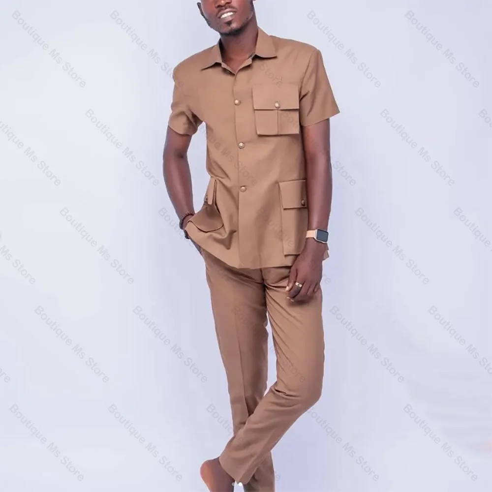 Summer Short Sleeves Single Breasted Men Suit Two Pieces(Jacket+Pants) Outfits Casual Party Prom Wedding Set
Summer Short Sleeves Single Breasted Men Suit Two Pieces(Jacket+Pants) Outfits Casual Party Prom Wedding Set