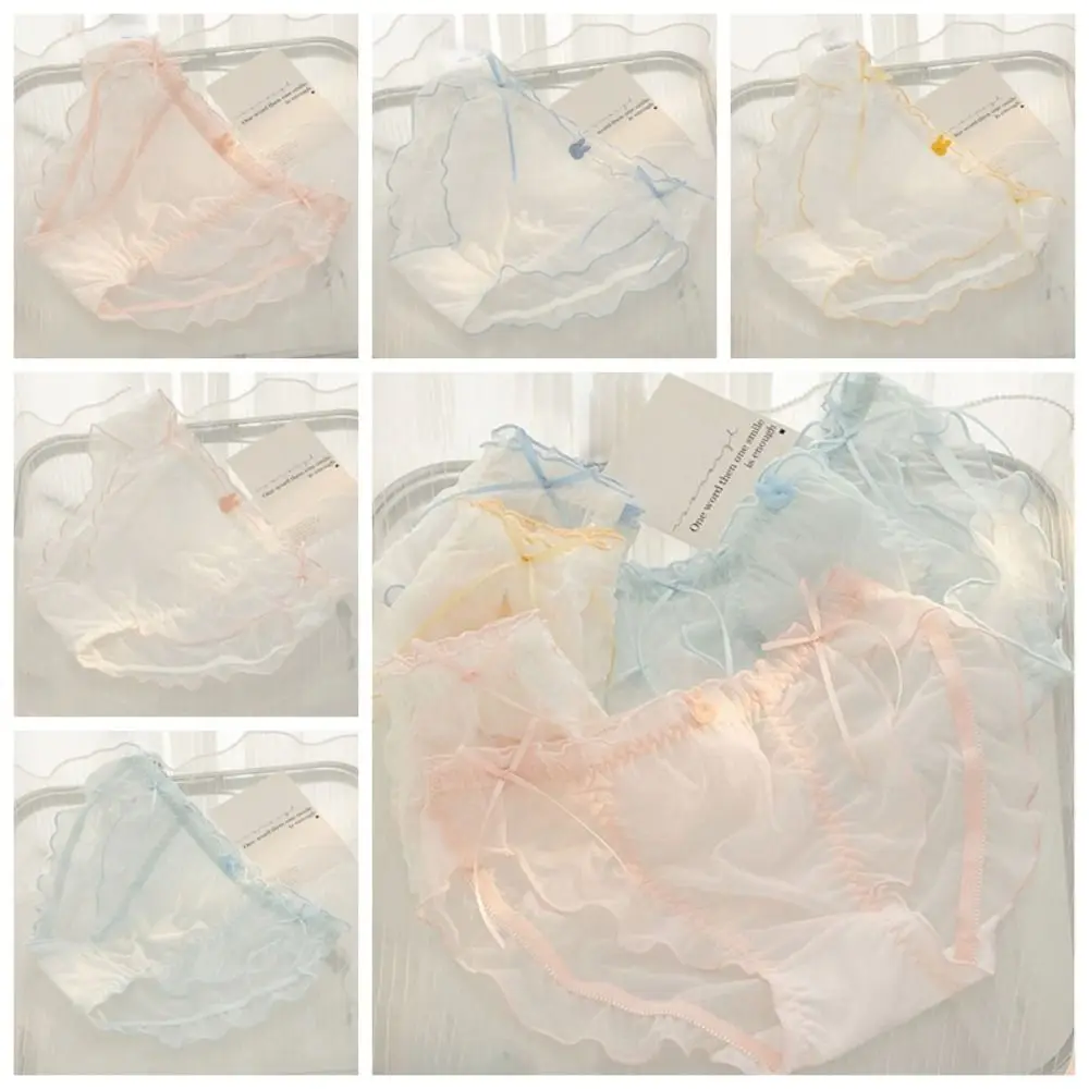 Sweetness Cotton Crotch Ruffles Bow Ribbon Briefs Mesh Lace Quick-drying Transparent Girl
Sweetness Cotton Crotch Ruffles Bow Ribbon Briefs Mesh Lace Quick-drying Transparent Girl