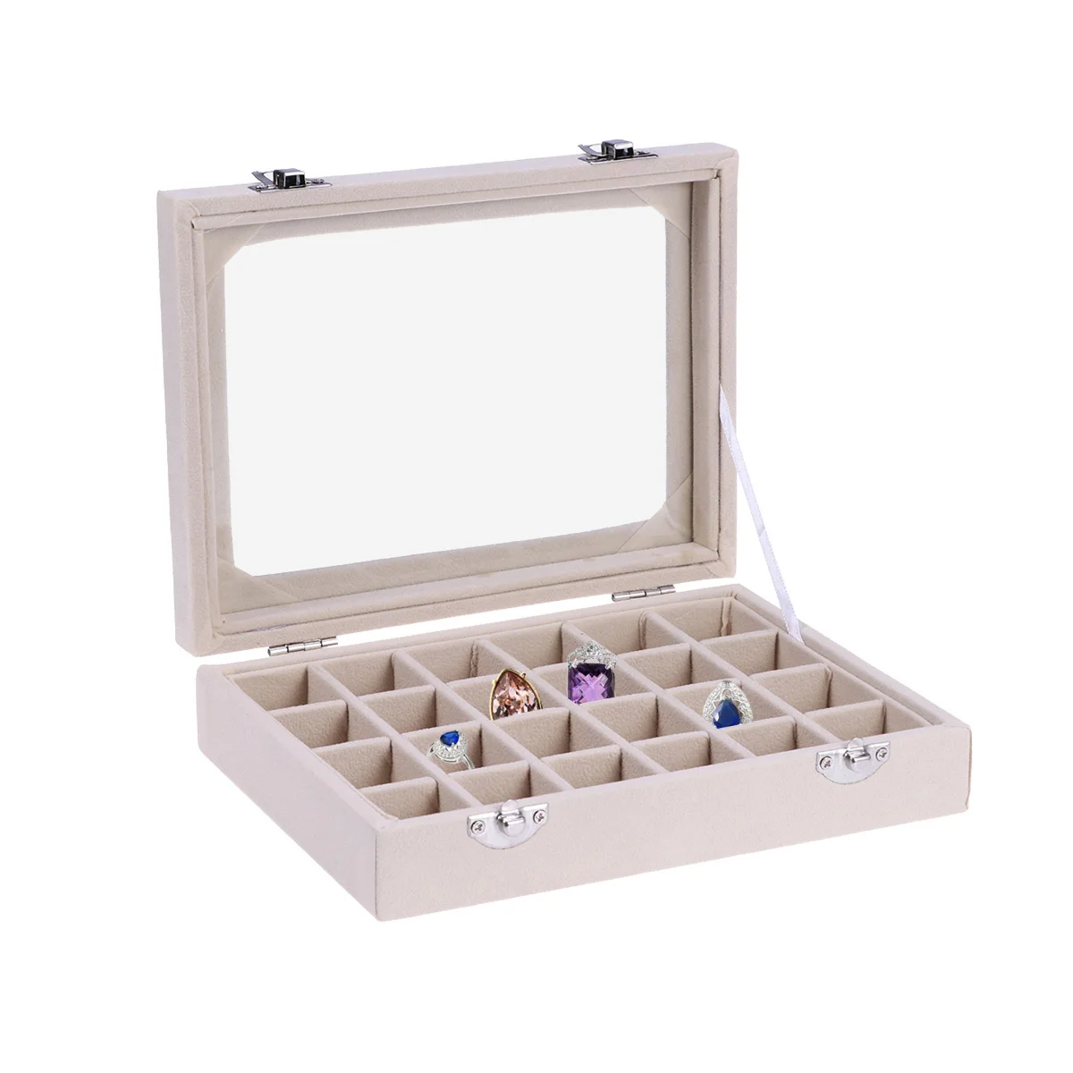 Wooden Jewelry Box 24 Grid Earring Storage ganizer Tray Display Case Travel Lightweight Anti Rust Metal Snap Buckle Portable
Wooden Jewelry Box 24 Grid Earring Storage ganizer Tray Display Case Travel Lightweight Anti Rust Metal Snap Buckle Portable