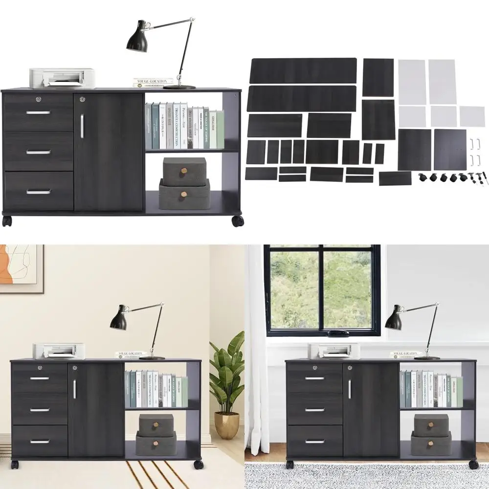 Деревянный шкаф для документов для домашнего офиса с замком, тележка с 3 ящиками, кухонный остров для хранения, тумба-подставка для принтера, портативный многофункциональный шкаф
Деревянный шкаф для документов для домашнего офиса с замком, тележка с 3 ящиками, кухонный остров для хранения, тумба-подставка для принтера, портативный многофункциональный шкаф