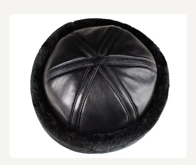Male Winter Warm Ear Protection Bomber Hat Man Genuine Leather Faux Fur Skullcap Inside Black Brown 55-60cm Flat Roof Caps
Male Winter Warm Ear Protection Bomber Hat Man Genuine Leather Faux Fur Skullcap Inside Black Brown 55-60cm Flat Roof Caps