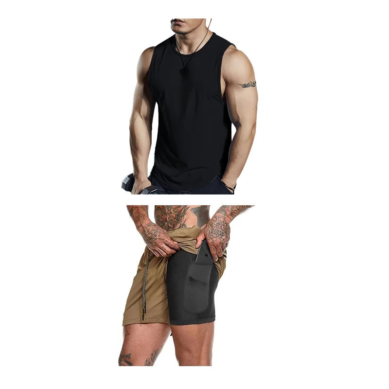 2026 Summer New Men Solid Color Tank Top Set Outdoor Gym Fitness Training Running T-shirt Double Layer Shorts Two Piece Set
2026 Summer New Men Solid Color Tank Top Set Outdoor Gym Fitness Training Running T-shirt Double Layer Shorts Two Piece Set
