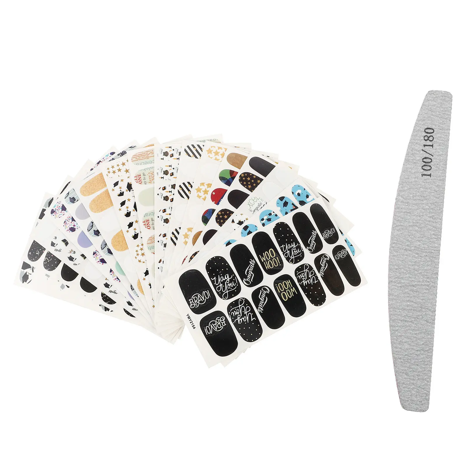 16 Sheets Nail Stickers Graduation Theme Flowers Fingernail Decoration Durable Adornment Practical Design Easy Application
16 Sheets Nail Stickers Graduation Theme Flowers Fingernail Decoration Durable Adornment Practical Design Easy Application