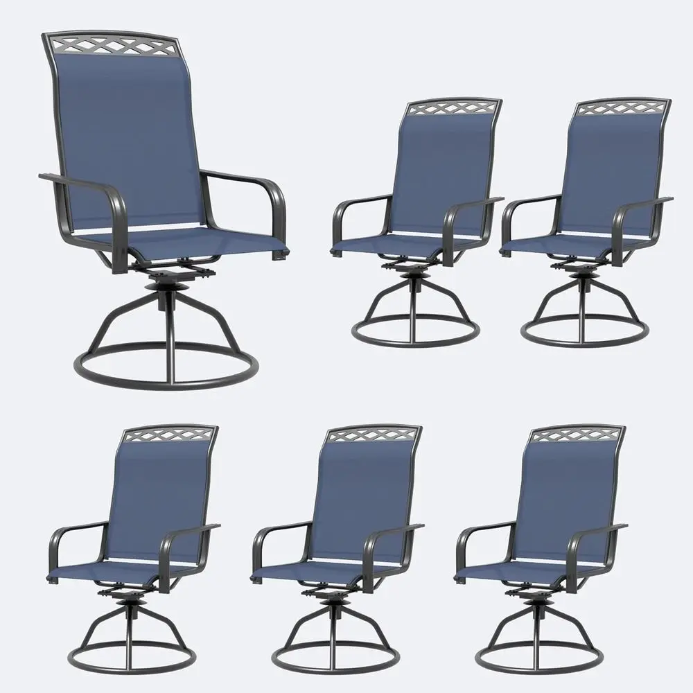 6-Piece High Back Swivel Textilene Patio Chair Set, Weather-Resistant for Outdoor Dining and Relaxation (Blue)
6-Piece High Back Swivel Textilene Patio Chair Set, Weather-Resistant for Outdoor Dining and Relaxation (Blue)